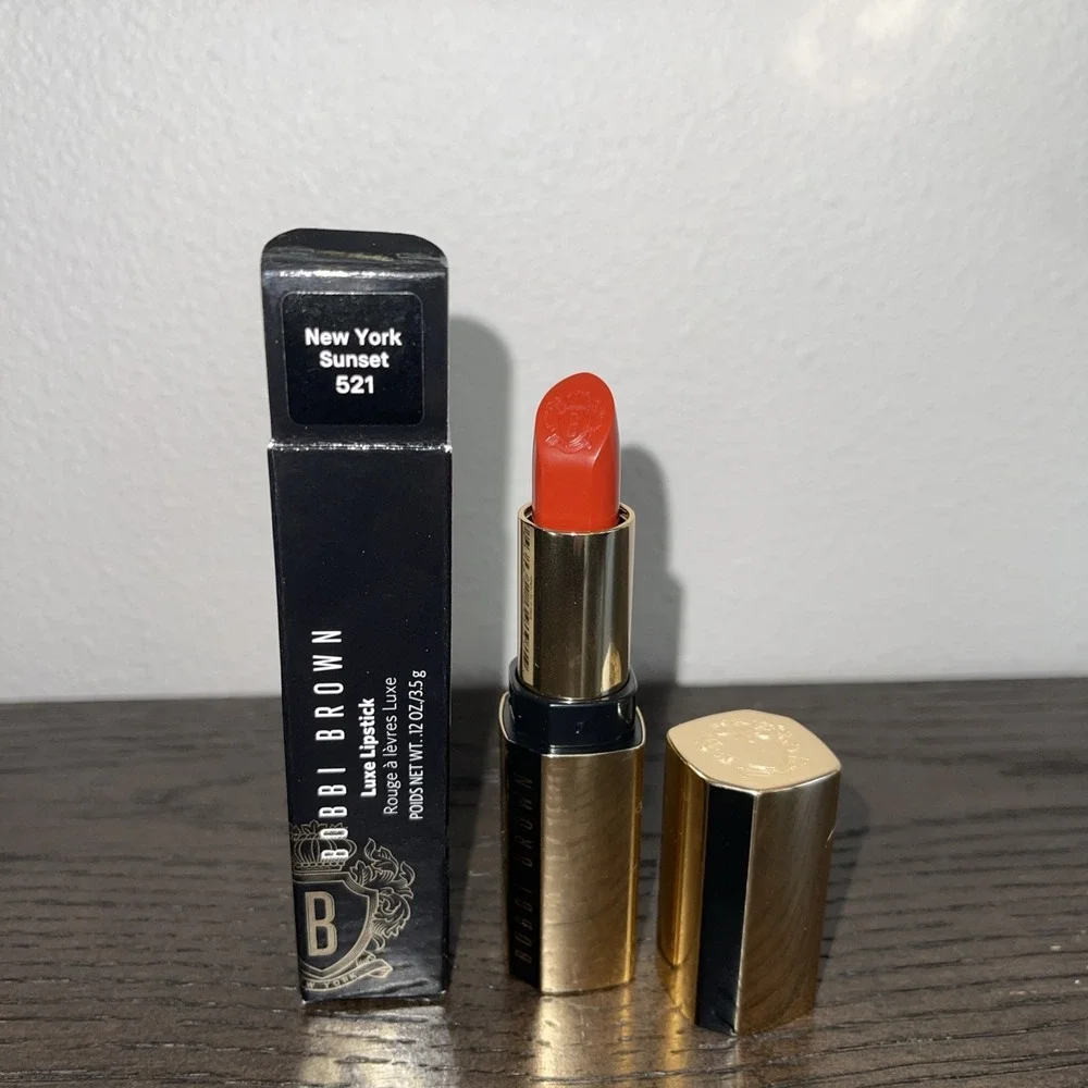 NEW NIB Bobbi Brown Lip Color LUXE Lipstick Full Size .13 oz NEW YORK SUNSET